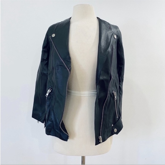 H&M genuine leather motorcycle jacket - Picture 2 of 8